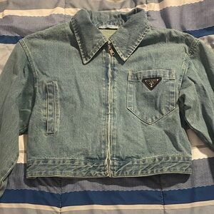 Prada cropped Light Blue Jean Jacket